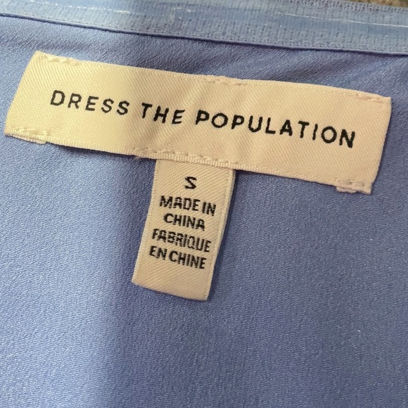 Dress the Population Blue and Gold Floral Midi Dress - Picture 6 of 7